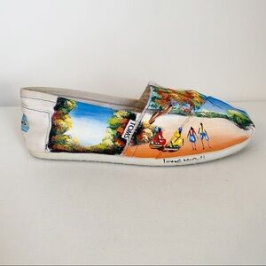Toms Louis Murat Painted Collection Haitian Dancers Slip On Shoes - 7.5